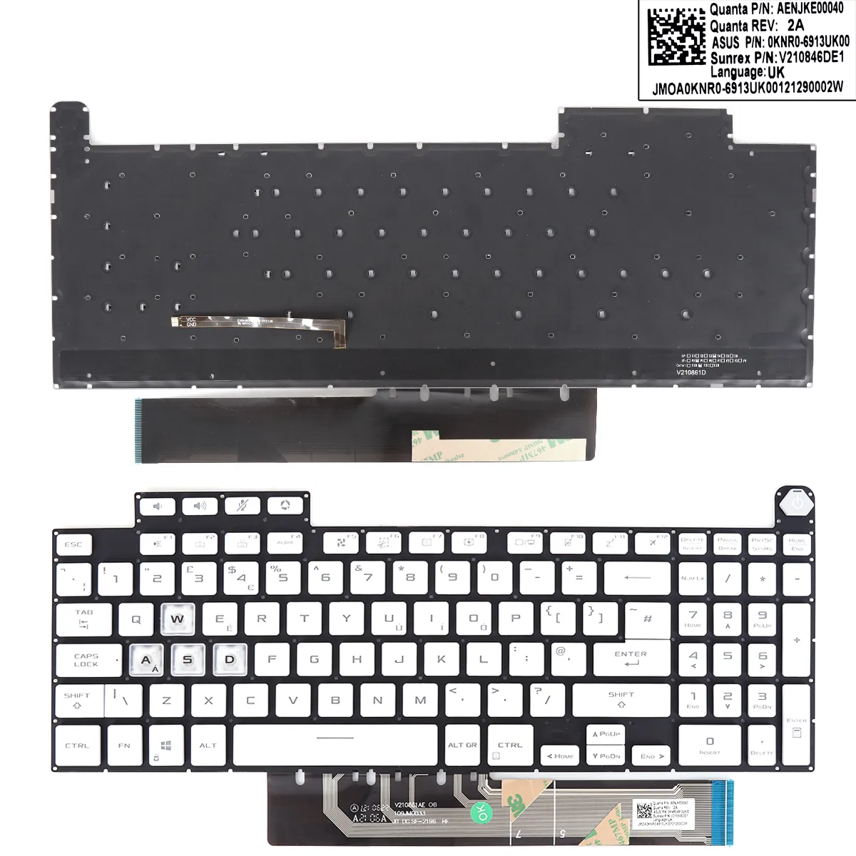 Picture of ASUS TUF Gaming F15 A15 F17 A17 FX507 FX507Z FA507 FA507R FX517 FX517Z FX707 FX707Z FA707 FA707R WHITE(WASD is transparent)BACKLIT